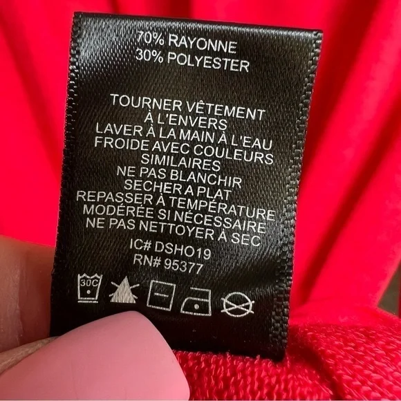 Sanctuary Women’s Cherry Red Gathered Knot Soft Knit Plunge Neck Sweater, Small - Picture 7 of 10